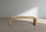 Cresthill Burl Wood / Plywood Art Deco Natural Ash Coffee Table - 48" W x 24" D x 16" H