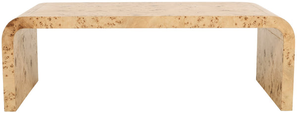 Cresthill Burl Wood / Plywood Art Deco Natural Ash Coffee Table - 48" W x 24" D x 16" H