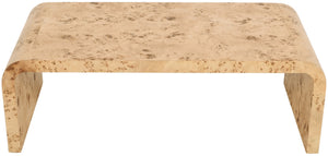 Cresthill Burl Wood / Plywood Art Deco Natural Ash Coffee Table - 48" W x 24" D x 16" H