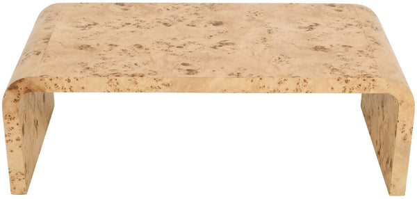 Cresthill Burl Wood / Plywood Art Deco Natural Ash Coffee Table - 48" W x 24" D x 16" H