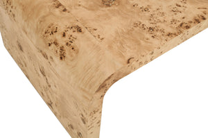 Cresthill Burl Wood / Plywood Art Deco Natural Ash Coffee Table - 48" W x 24" D x 16" H