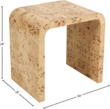 Cresthill Burl Wood / Plywood Art Deco Natural Ash End Table - 24" W x 18" D x 24" H