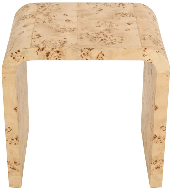 Cresthill Burl Wood / Plywood Art Deco Natural Ash End Table - 24" W x 18" D x 24" H