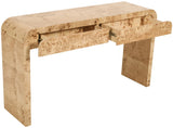 Cresthill Burl Wood / Plywood Art Deco Natural Ash Console Table - 54" W x 14" D x 30" H