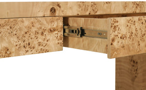 Cresthill Burl Wood / Plywood Art Deco Natural Ash Console Table - 54" W x 14" D x 30" H