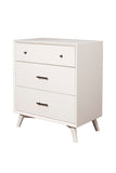 Alpine Furniture Flynn Mid Century Modern 3 Drawer Small Chest, White 966-W-04 White Mahogany Solids & Okoume Veneer 32 x 18 x 36