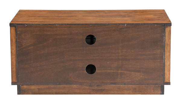 Zuo Modern Linea Acacia Wood Mid Century Commercial Grade Entertainment Stand Walnut Acacia Wood