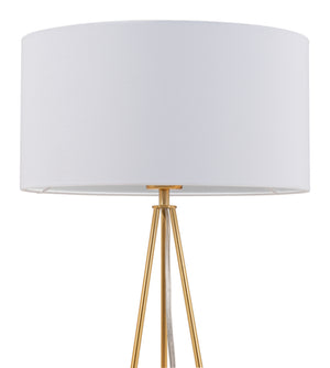 Zuo Modern Sascha Steel, Poly Cotton Modern Commercial Grade Table Lamp White, Brass Steel, Poly Cotton