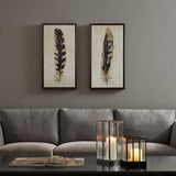 Urban Habitat Gilded Feathers Global Inspired Printed Canvas With Gold Foil-2Pcs/Set UH95C-0002