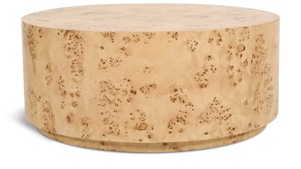 Burl Burl Wood / Plywood Art Deco Natural Ash Coffee Table - 36" W x 36" D x 15" H