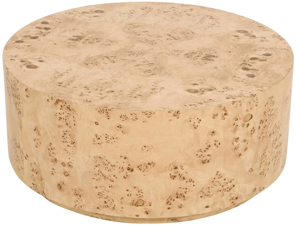 Burl Burl Wood / Plywood Art Deco Natural Ash Coffee Table - 36" W x 36" D x 15" H