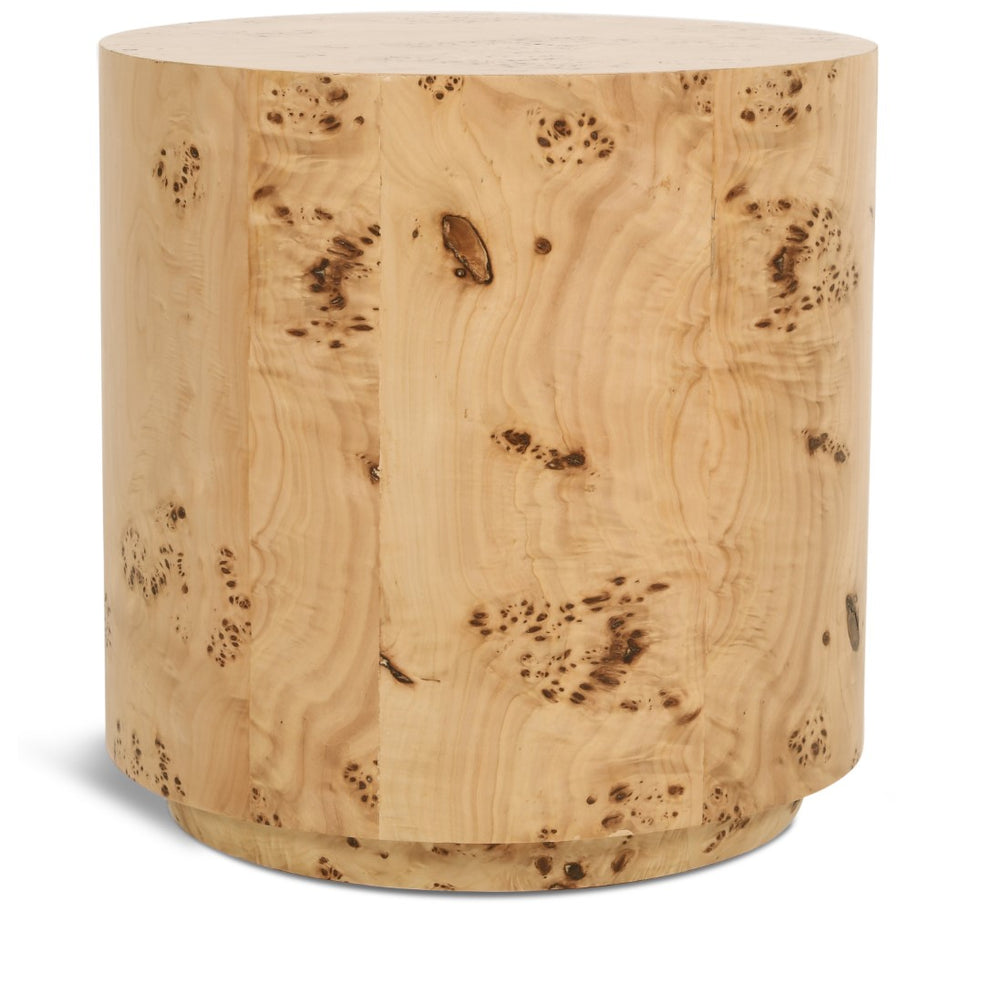 Burl Burl Wood / Plywood Art Deco Natural Ash End Table - 18" W x 18" D x 18" H
