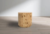 Burl Burl Wood / Plywood Art Deco Natural Ash End Table - 18" W x 18" D x 18" H