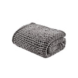 Chunky Double Knit Casual 100% Acrylic Chunky Twice Knit Throw in Charcoal