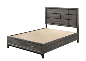 Valdemar Transitional Bed with Storage Weathered Gray (Grey) 27057EK-ACME