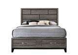 Valdemar Transitional Bed with Storage Weathered Gray (Grey) 27057EK-ACME