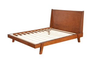 Alpine Furniture Dakota California King Platform Bed 1974-07CK Acorn Mahogany Solids & Veneer 77 x 89 x 43