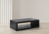 Alma MDF / Oak Veneer Contemporary Black Coffee Table - 54" W x 28" D x 16" H