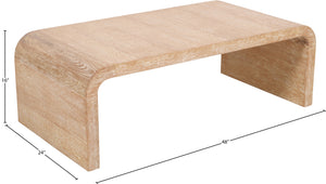Cresthill Oak Wood / Plywood Art Deco White Oak Coffee Table - 48" W x 24" D x 16" H
