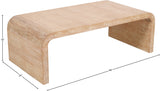 Cresthill Oak Wood / Plywood Art Deco White Oak Coffee Table - 48" W x 24" D x 16" H