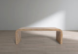 Cresthill Oak Wood / Plywood Art Deco White Oak Coffee Table - 48" W x 24" D x 16" H