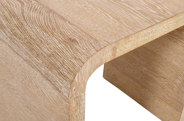 Cresthill Oak Wood / Plywood Art Deco White Oak End Table - 24" W x 18" D x 24" H