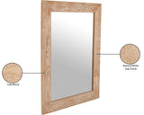 Cresthill Glass / Oak Wood / Plywood Art Deco White Oak Mirror - 36" W x 1" D x 48" H