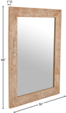 Cresthill Glass / Oak Wood / Plywood Art Deco White Oak Mirror - 36" W x 1" D x 48" H