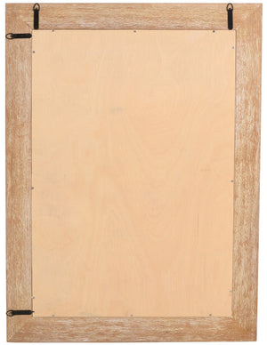 Cresthill Glass / Oak Wood / Plywood Art Deco White Oak Mirror - 36" W x 1" D x 48" H