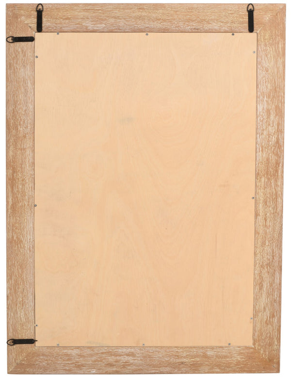 Cresthill Glass / Oak Wood / Plywood Art Deco White Oak Mirror - 36" W x 1" D x 48" H