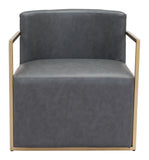 Zuo Modern Xander 100% Polyurethane, Plywood, Steel Modern Commercial Grade Accent Chair Gray, Gold 100% Polyurethane, Plywood, Steel