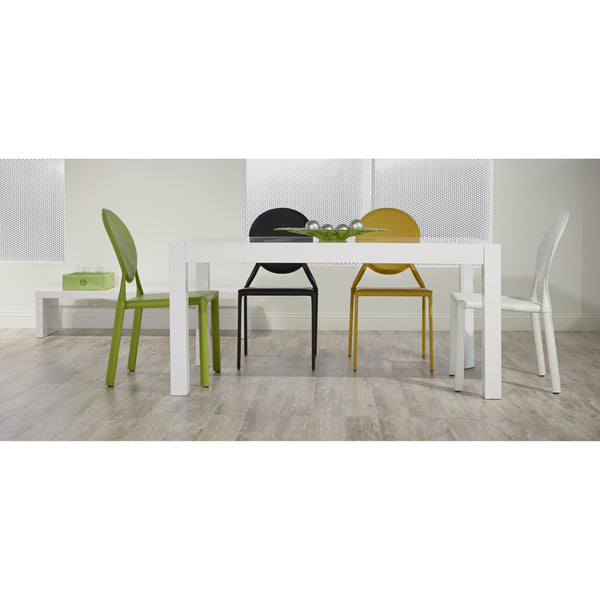 Adara 63" Rectangle Dining Table in White Lacquer