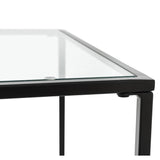 Arvi 18" Side Table in Clear Glass with Black Base