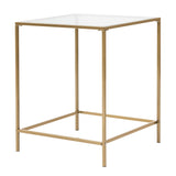 Arvi 18" Side Table in Clear Glass with Brass Base