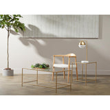 Arvi 18" Side Table in Clear Glass with Brass Base