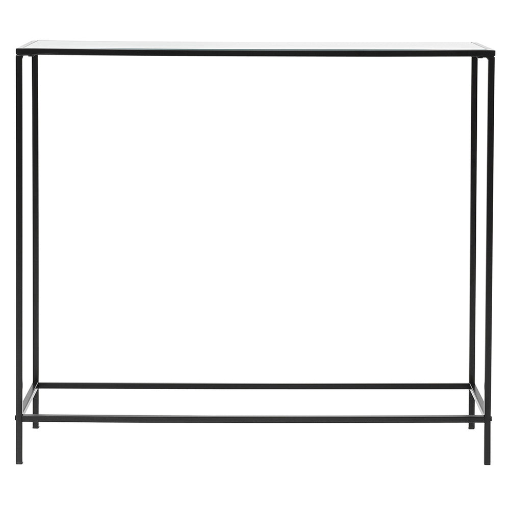 Arvi 36" Console in Clear Glass with Black Base