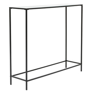 Arvi 36" Console in Clear Glass with Black Base