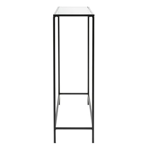 Arvi 36" Console in Clear Glass with Black Base