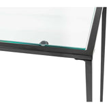 Arvi 36" Console in Clear Glass with Black Base