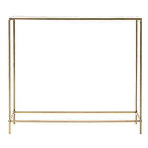 Arvi 36" Console in Clear Glass with Brass Base