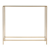 Arvi 36" Console in Clear Glass with Brass Base