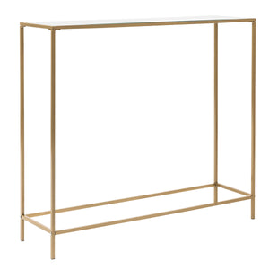 Arvi 36" Console in Clear Glass with Brass Base