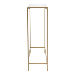 Arvi 36" Console in Clear Glass with Brass Base