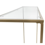 Arvi 36" Console in Clear Glass with Brass Base