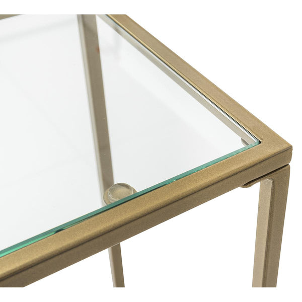 Arvi 36" Console in Clear Glass with Brass Base