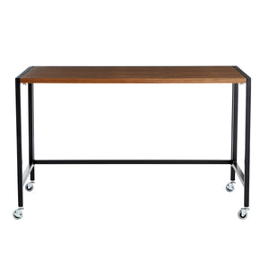 Christel 48" Folding Desk with Walnut Veneered Top and Matte Black Frame