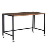 Christel 48" Folding Desk with Walnut Veneered Top and Matte Black Frame