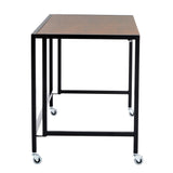 Christel 48" Folding Desk with Walnut Veneered Top and Matte Black Frame