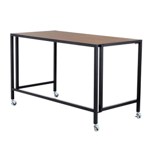 Christel 48" Folding Desk with Walnut Veneered Top and Matte Black Frame