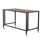 Christel 48" Folding Desk with Walnut Veneered Top and Matte Black Frame